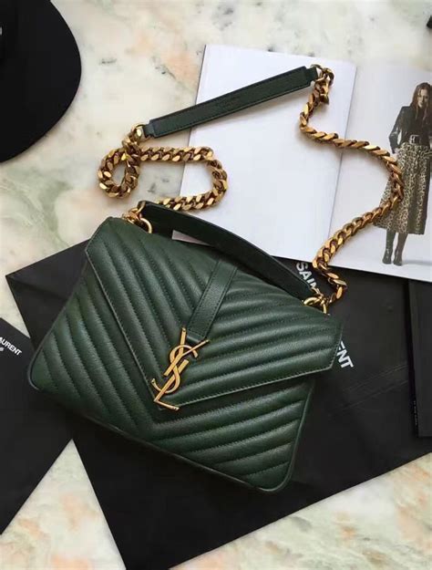 ysl green bags|YSL green suede bag.